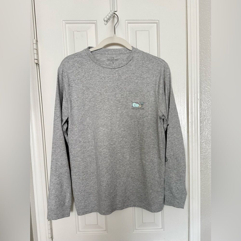 Vineyard vine gray boys long sleeve Halloween Frankenstein whale T-shirt size XL